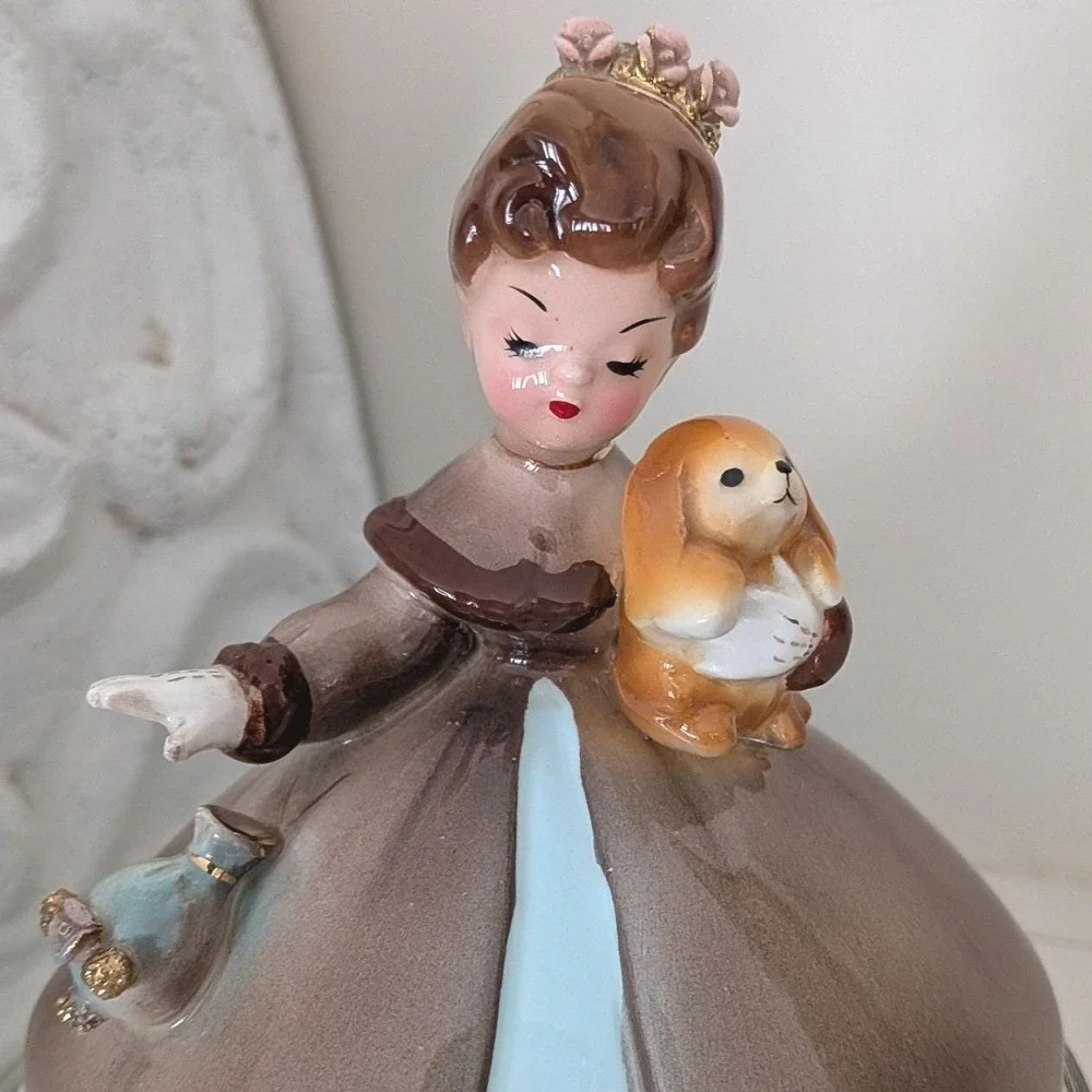 Rare Vintage Josef Originals Little Pet Series Girl with Puppy Dog Figurine